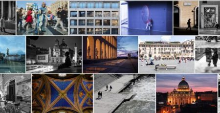 Collage di foto celebrative della città di Roma