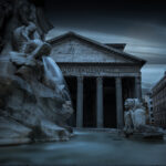 Vista notturna del Pantheon