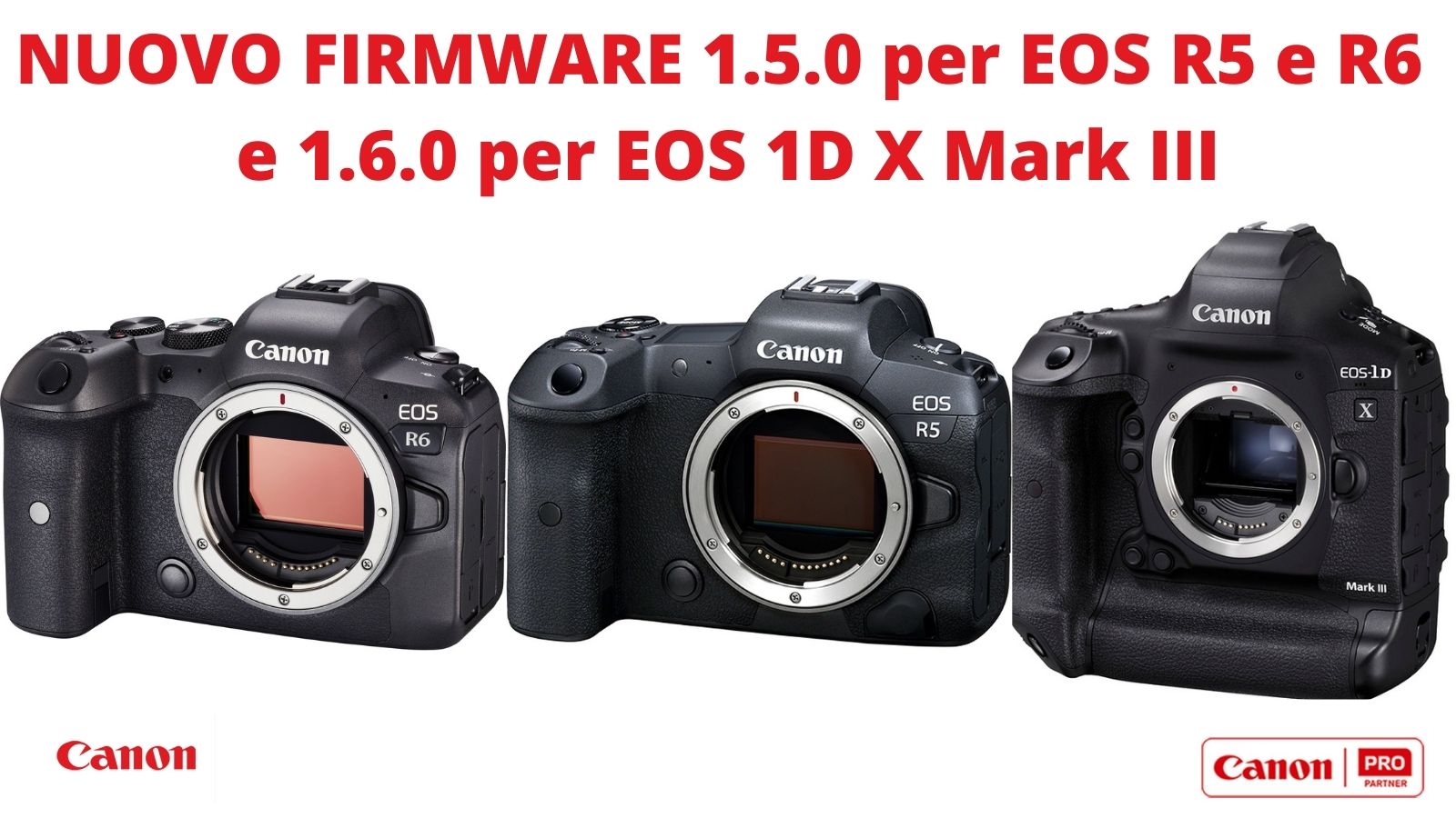 Nuovo Firmware per EOS R5, R6 e 1D X Mark III